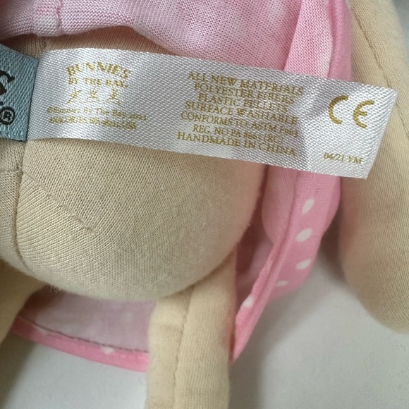 Bunnies by The Bay Baby Doll Black Hair Pink Dot Dress  Yellow Zs 12” Plush - Picture 7 of 9